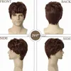 Synthetic Wigs GNIMEGIL Synthetic Wigs for Men Brown Short Curly Hair Wig Heat Resistant Male Cosplay Halloween Party Christmas Daily Use Wigs x0826