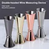 Hip Flasks Stainless Steel Double Head Measuring Cup Ounce Wine Device Cocktail Bartender Black Gold Copper Plating Flask