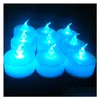Candles Led Tealight Tea Flameless Light Colorf Yellow Battery Operated Wedding Birthday Party Christmas Decoration Drop Delivery Ho Otrkf