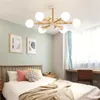 Lustres Lustre nordique pour chambre à coucher cuisine boule de verre lampe suspendue déco bois éclairage pendentif contemporain avec lumière d'oiseau