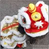 Fournitures de vêtements pour chiens Pet Home Garden Teddy Vêtements Année Chinois Lion Dance Costume Manteau Hiver Chiot Petit Printemps Festival Tang Costume Dhimu