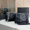 최고 품질의 loulou bag 체인 디자이너 어깨 가방 블랙 골드 크로스 바디 가방 플랩 봉투 핸드백 여성 고급 핸드백 지갑 디자이너 여성 가방 부드러운 가죽