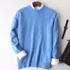 Camisolas masculinas genuínas 100 Mink Cashmere Sweater Homens Jumper Outono Inverno Casual O Pescoço Quente Pulôver Robe Hombre Pull Homme 230826