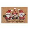 Tapis Joyeux Noël Gnome Paillasson Noël Vacances Bienvenue Tapis de Sol Tapis pour Porte d'entrée Drôle Antidérapant en Caoutchouc Dos Hiver Maison Cuisine 230825