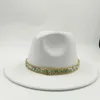 Ampla borda chapéus balde broca banda fedoras chapéu mulheres homens cor natural unisex moda igreja panamá lã jazz boné atacado 230825