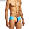 swimwear GANYANR Mens Swimming Shorts Swimsuit Swimwear Swim Briefs Suit Gay Sexy Trunks For Sunga Penis Pouch Beach Pool Surfwear Nylon