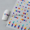 Fałszywe paznokcie 1 Sheet Mini Heart Paznokcie sztuka samozwańcza naklejka Kolorowa 5D ulga Miłość W kształcie kleju do paznokci