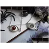 Pendant Necklaces Vintage Bronze Turkish Evil Devil Eyes Necklace Punk Bff Statement Steampunk Choker For Women Witch Gothic Dhnlr D Dhldc