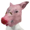 Party Masken Lustige Schweinekopf Maske Singen Dress Up Maskerade Halloween Kostüm Party Requisiten Masken Latex Rot Rosa Schweinehelm Kopf Set Karneval 230825