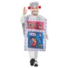 코스프레 도착 어린이 할로윈 의상 아이 귀여운 로봇 의상 유니탄 점선 수트 모자 생일 파티 카니발 무대 공연 230825