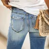 Jeans da donna elasticizzati Jeans da donna blu strappati vita alta moda casual streetwear pantaloni jeans donna 2023 tendenza T230826