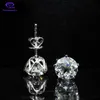 Charm Monafinejewelry Wholesale Price 14K White Gold Earring 2ct OEC Old European Cut 8x8mm Stud Earring 230825