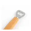 Openers Wooden Handle Bottle Opener Portable Beer Bar Kitchen Party Tools Drop Delivery Home Garden Dining Otua3