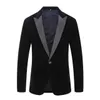 Men's Suits Blazers Men's Velvet Wine Red Fashion Leisure Suit Jacket Wedding Groom Singer Slim Fit Blazer Gift Bow Tie 230825