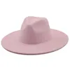 Szerokie brzeg kapelusze wiadra kobiety 95 cm płaska duża jesienna zimowa wełna Feel Fedora Hat Solid Unisex Cotton TTOP Jazz Panama 230825