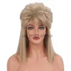 Perruques synthétiques Gres Rock Style perruques blondes pour femmes hommes longue ligne droite Cosplay perruque haute température fibre Vintage cheveux synthétiques x0826