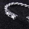 Bangle Sterling Silver Big Viking Dragon Bangle com caixa de madeira como presente para homens ou mulheres