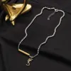 Дизайнерское ожерелье SL Luxury Top Top Simple и модная женская лазерная стальная печать бриллиантовая цепь Y буква воротник сея