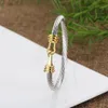 Fashion Designer Twisted Bracelet Bracelets Stainless Steel Jewelry Woman Gold Sier Pearl Cross Diamond Bangle for Men Party Wedding Gift Wholesale