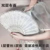 Dekorativa figurer Hanfu Lace Dance Vintage Po White Fan Black Bridal Hand Wedding Retro Ventiladores Personliga fans 50SZ