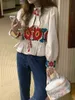 Vestes pour femmes Neploe coréen 2023 printemps été vêtements style ethnique imprimé gland à manches longues veste vintage doux fleur imprimé manteaux 230826