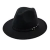 Wide Brim Hats Bucket Winter Fashion Wool Fedora Hat For Women Chapeau Black Men simple Autumn Female caps Top Jazz Cap 230825