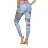 Leggings da donna Pantaloni fitness atletici Jeans Allenamento Donna Sport Yoga Pantaloni con stampa tagliuzzata