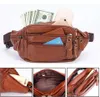 Waist Bags Fashion Men Genuine Leather Fanny Bag for Phone Pouch Male Leather Messenger Bags Brand Fanny Pack Male Travel Waist Bag Men 230825