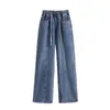 Jeans pour femmes taille haute Baggy pantalon à jambes larges pantalon en Denim ample vêtements d'été coréens femme vêtements Y2k fort urbain 230825