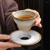 Tasses et soucoupes en céramique 2023, tasse à expresso italienne, service à thé glacé japonais créatif, personnel