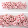 Ghirlande di fiori decorativi 5D Bianco Rosa Viola Rosa Fiore artificiale Fila Sfondo di nozze Arco Decor Appeso a parete Evento floreale Puntelli per vetrine 230825