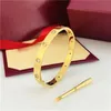 Pulsera de diseñador para mujer hombre Titanio Acero nunca se desvanece Brazalete de oro Tornillo Destornillador Pulsera de uñas Amor diamantes Brazaletes Pareja Compromiso Joyería regalo