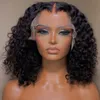 Frete grátis para novos itens de moda em estoque Uma curta Wig Wig Deep Wave Human Hair Wigs Water Frontal Kinky Curly Lace Front Transparent