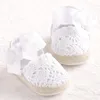 Eerste Walkers Wonbo Baby Girl Born Shoes Lente zomer Sweet erg Light Mary Jane Big Bow Knitted Dance Ballerina Dress Pram Crib Shoe 230825