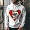 3D Digital full kroppströja Ny trend Men's Skull Mönster tryckt hoodie