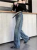 Jeans para mujer Deeptown Y2K Vintage Baggy Woman Fairy Grunge Moda coreana Pantalones de mezclilla de gran tamaño Harajuku Retro 90s Pantalones de pierna ancha 230825