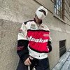 Giacche da uomo stile americano stampa lettere giacca bomber tuta da corsa uomo primavera autunno coppia allentata streetwear moda coreana 230825