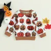 Sweats à capuche Sweatshirts FOCUSNORM 0 4Y Halloween Enfants Garçons Automne T-shirts À Manches Longues Imprimé Citrouille Pull Sweat Hauts 230825