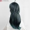 Cosplay Wigs Anime Twisted-Wonderland MALLEUS DRACQMA Cosplay Wig 55cm Long Hair With Horn Heat Resistant Synthetic Party Wigs Wig Cap 230826