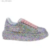 Skor Sneakers Glitter Kvinnor Ribetrini Lace Diamond Dress Up Platform Chunky Heel Wedges Casual Leisure Brand Designer Shoes T230826 659