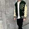 Jaquetas masculinas hip hop varsity jaqueta mens letras peludas bordado bloco de cores faculdade mulheres harajuku moda casacos de beisebol ins 230826