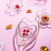 その他のイベントパーティー用品1PCSシックフラワーグラスボウルピンクピンク透明な桜皿ヨーグルトフルーツデザートサラダ料理食器装飾230825