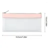 1pcs Simple Transparent TPU Leather Fashion Pencil Bag Pouches Stationery Organizer Case Pencilcase School