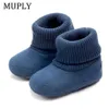 Första vandrare Baby Boots för nyfödda Keep Warm Winter Snow Boots stickade Baby Boys Girls Spädbarn Toddler Anti-Slip First Walker L0826