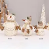 Juldekorationer 6/1 st 60/50/26 cm Big Size Christmas Dolls Decoration Kort plysch Printe Santa Claus Snowman Doll för julgranprydnader 230825