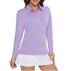 レディースTシャツマグコムセン女性ゴルフTシャツ長袖夏のポロシャツクイックドライアップ50 UV保護軽量アスレチックテニスシャツ230825