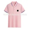 2023 moda nova camisa polo respirável de manga curta lapela masculino pai verão gelo seda topo pedra tendência camiseta