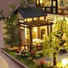 Akcesoria do lalki Budynek Model Doll House 3D Puzzle Mini DIY Produkcja i montaż pokoju Zabawki Domowe Dekoracja sypialni z meblami W 230826