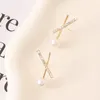 Plaqué 925 Argent Marque De Luxe Designers Lettres Stud Géométrique Célèbre Femmes Ronde Cristal Strass Boucle D'oreille De Mariage Bijoux Circulaire Diamant ER0092-1