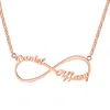 Colliers pendentifs romantique personnalisé nom infini collier personnalisé deux plaques signalétiques promesse charme en acier inoxydable cadeau de saint valentin 230825